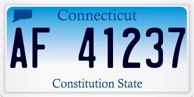 CT license plate AF41237