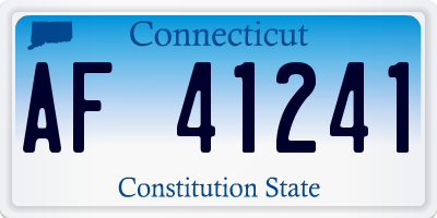CT license plate AF41241