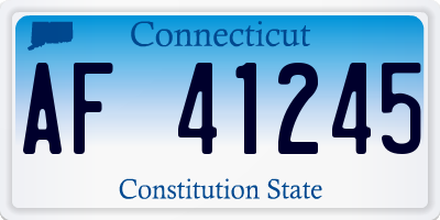 CT license plate AF41245