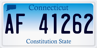 CT license plate AF41262