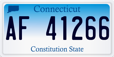 CT license plate AF41266