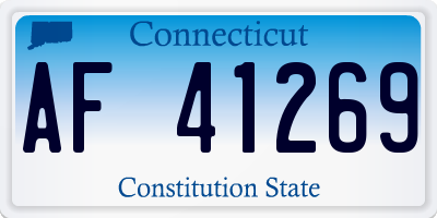 CT license plate AF41269