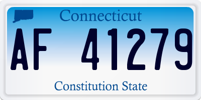 CT license plate AF41279