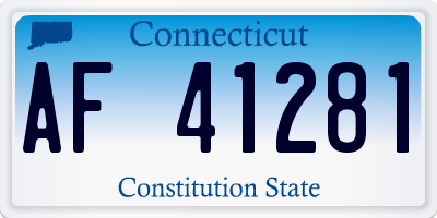 CT license plate AF41281
