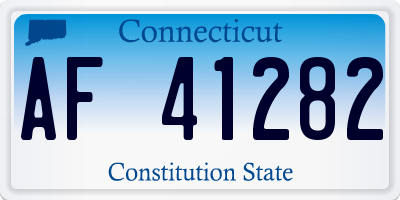 CT license plate AF41282