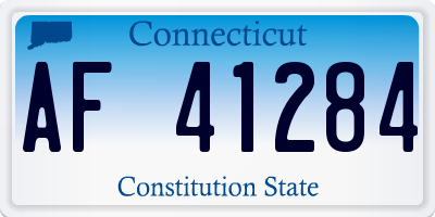 CT license plate AF41284
