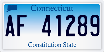 CT license plate AF41289