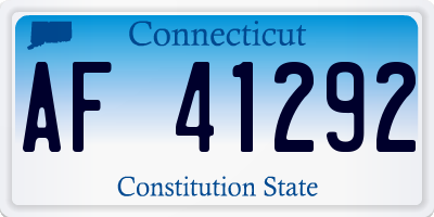 CT license plate AF41292