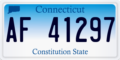 CT license plate AF41297