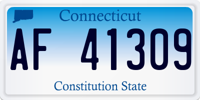 CT license plate AF41309