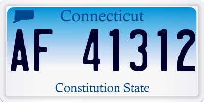 CT license plate AF41312