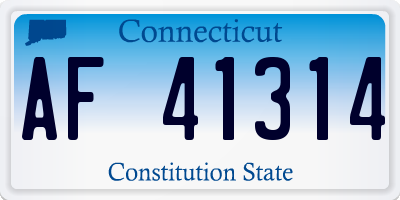 CT license plate AF41314
