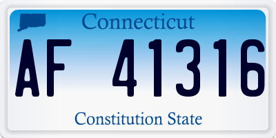 CT license plate AF41316