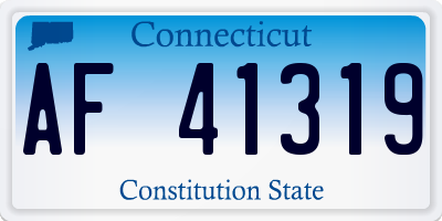 CT license plate AF41319