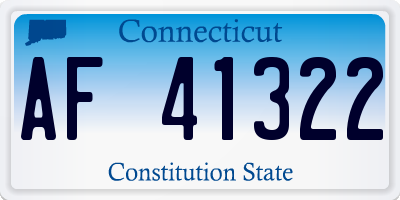 CT license plate AF41322