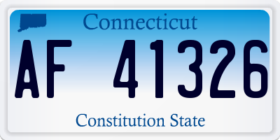 CT license plate AF41326