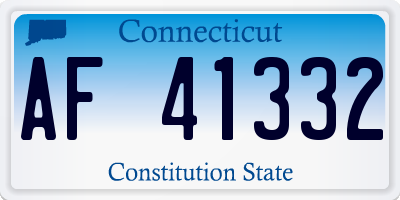 CT license plate AF41332