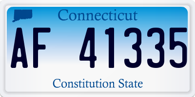 CT license plate AF41335