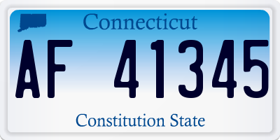 CT license plate AF41345