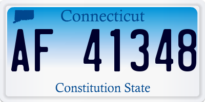 CT license plate AF41348
