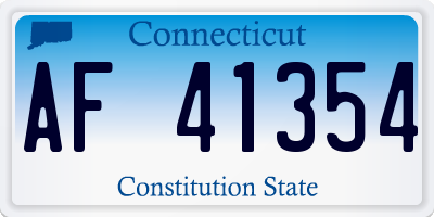 CT license plate AF41354