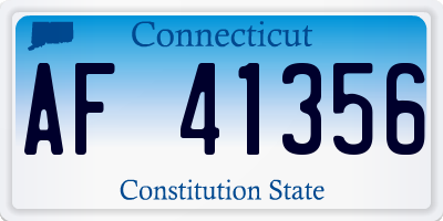 CT license plate AF41356