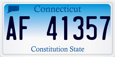 CT license plate AF41357