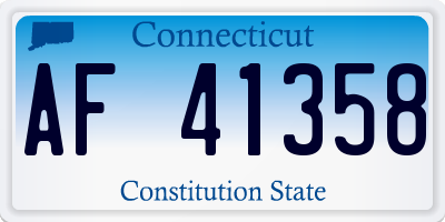 CT license plate AF41358