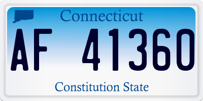 CT license plate AF41360