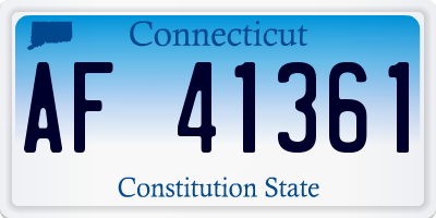 CT license plate AF41361