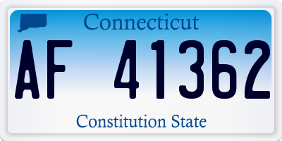 CT license plate AF41362
