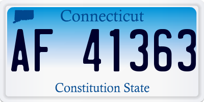CT license plate AF41363