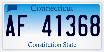 CT license plate AF41368