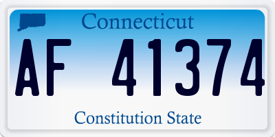 CT license plate AF41374