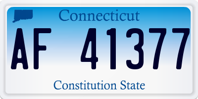 CT license plate AF41377