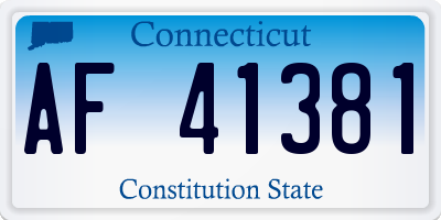 CT license plate AF41381