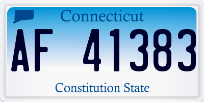 CT license plate AF41383