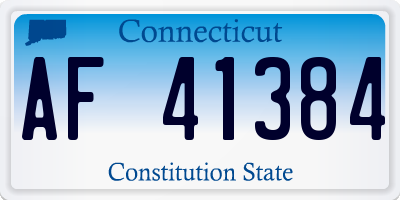 CT license plate AF41384