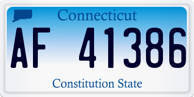 CT license plate AF41386