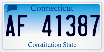 CT license plate AF41387