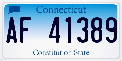 CT license plate AF41389