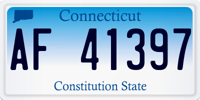 CT license plate AF41397