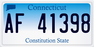 CT license plate AF41398