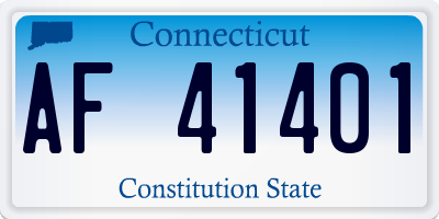 CT license plate AF41401