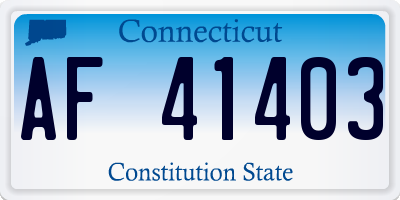 CT license plate AF41403