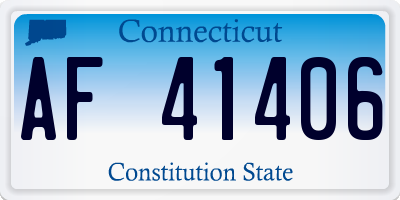 CT license plate AF41406