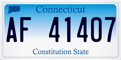 CT license plate AF41407