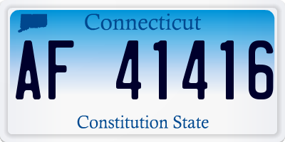 CT license plate AF41416