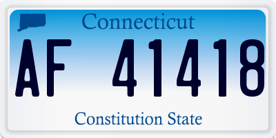 CT license plate AF41418