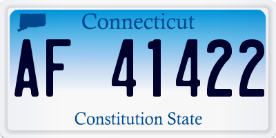 CT license plate AF41422